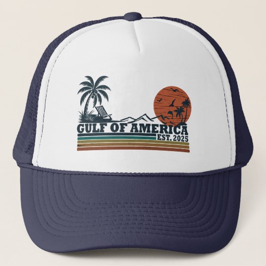 Golf van Amerika patriottisch ontwerp Trucker Pet (Voorkant)