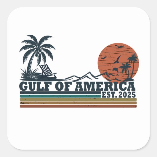 Golf van Amerika patriottisch ontwerp Vierkante Sticker (Voorkant)