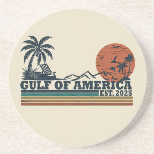 Golf van Amerika  patriottisch ontwerp Zandsteen Onderzetter