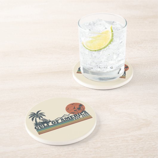 Golf van Amerika patriottisch ontwerp Zandsteen Onderzetter (Zijkant)