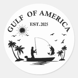 Golf van Amerika vispaal Amerikaans patriottisch Ronde Sticker