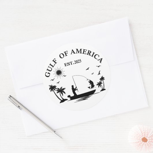 Golf van Amerika vispaal Amerikaans patriottisch Ronde Sticker (Envelop)