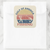 Golf van Amerika vispaal Amerikaans patriottisch Vierkante Sticker (Tas)