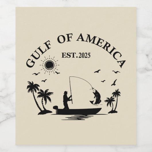 Golf van Amerika vispaal Amerikaans patriottisch Wijn Etiket (Enkel label)