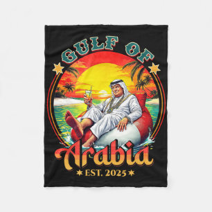 Golf van Arabië Est 2025 Grappig Trump Arabië Fleece Deken