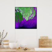 Golf van Bengalen in de delta van Ganges Poster (Keuken)