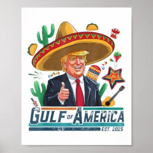 Golf van de VS Amerika Est 2025 Cinco De Mayo Trum Poster