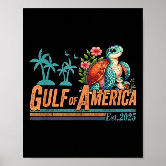 Golf van de VS Amerika EST 2025 Schildpad Golf Mex Poster (Voorkant)