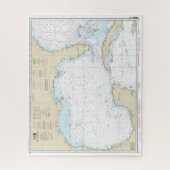 Golf van Mexico Authentic Nautical Chart Legpuzzel (Verticaal)