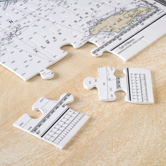 Golf van Mexico Authentic Nautical Chart Legpuzzel (Zijkant)
