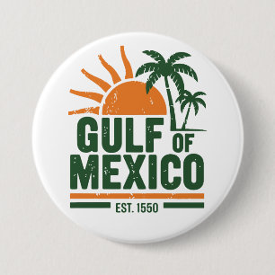 Golf van Mexico Beach Sunset Ronde Button 7,6 Cm