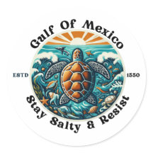 Golf van Mexico Blijf zout en weersta #2 Stickers