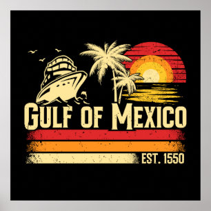 Golf van Mexico blijf zout vintage Poster