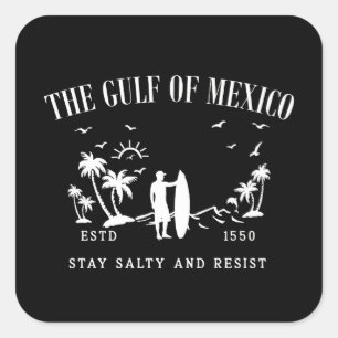 Golf van Mexico blijft zout en verzet zich Vierkante Sticker