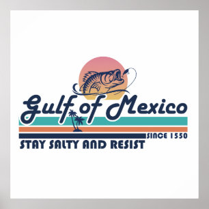Golf van Mexico blijft zout en weerstaat vissen Poster