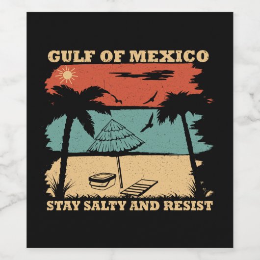 Golf van Mexico blijft zoute weerstand bieden Wijn Etiket (Enkel label)