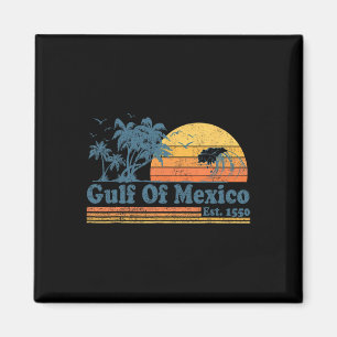  Golf van Mexico Est 1550 Retro Beach Sunset Magneet