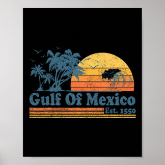  Golf van Mexico Est 1550 Retro Beach Sunset Poster