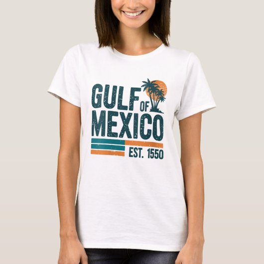 Golf van Mexico Est 1550 Retro  Beach T-shirt (Voorkant)