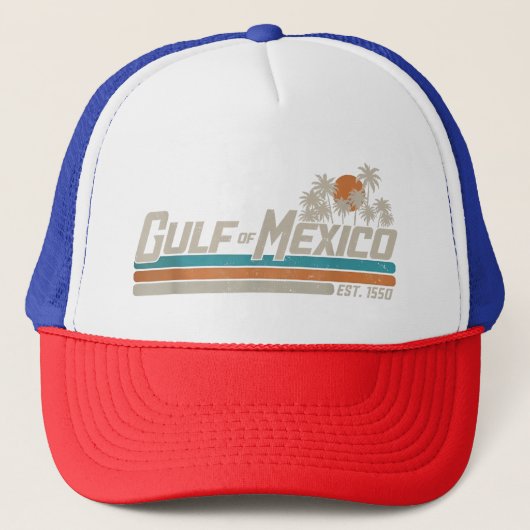Golf van Mexico Est 1550 Retro Beach Trucker Pet (Voorkant)