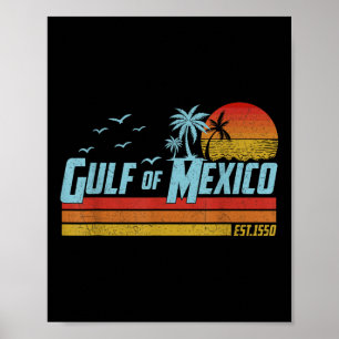 Golf van Mexico Est 1550 Retro strand Poster