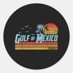 Golf van Mexico Est 1550 Retro strand Ronde Sticker