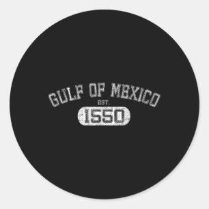Golf van Mexico Est 1550 Retro Vintage Golf Voor M Ronde Sticker