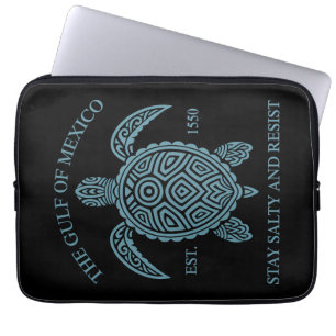 Golf van Mexico ESTD 1550 Blijf zout en verzet Laptop Sleeve