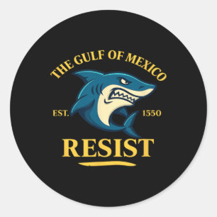 Golf van Mexico Haaien Weerstandsontwerp Oceaan An Ronde Sticker