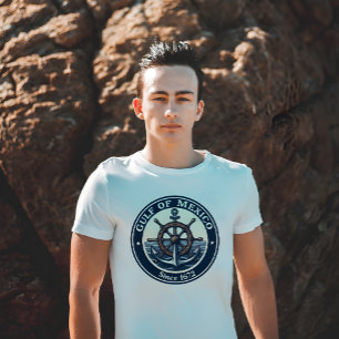 Golf van Mexico Klassieke Nautische Badge T-shirt