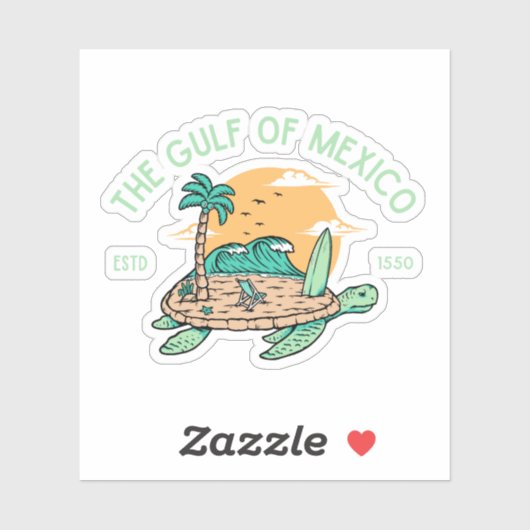 Golf van Mexico Mexicaanse Zee schildpad Sticker (Vel)