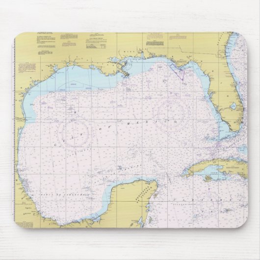 Golf van Mexico Nautical Chart Muismat (Voorkant)