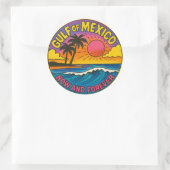 Golf van Mexico nu en voor altijd Ocean Art Ronde Sticker (Tas)
