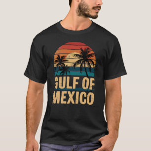 Golf van Mexico Retro Sunset Palmbomen Vintage T-shirt