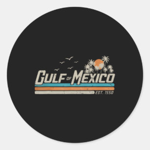 Golf van Mexico sinds 1550 Retro BE Ronde Sticker