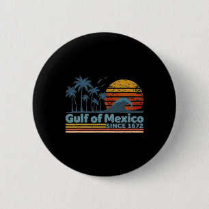 Golf van Mexico sinds 1672 Retro Beach zonnen Ronde Button 5,7 Cm