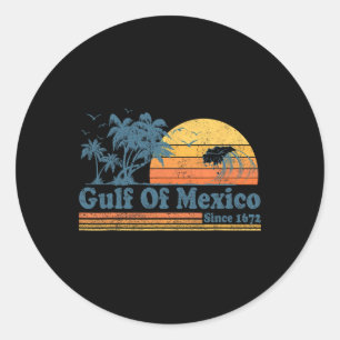 Golf van Mexico sinds 1672 Retro Beach zonnen Ronde Sticker
