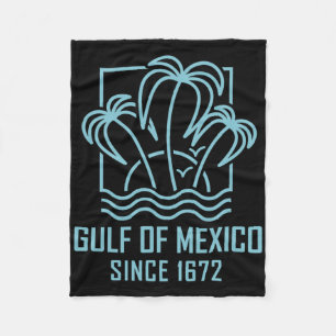 Golf van Mexico sinds 1672 Retro  zonsondergang &  Fleece Deken