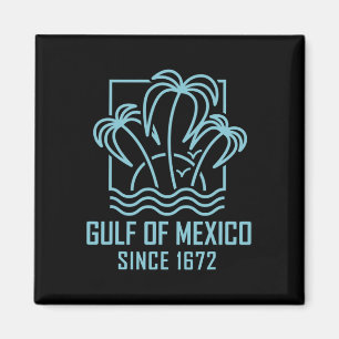 Golf van Mexico sinds 1672 Retro zonsondergang & Magneet