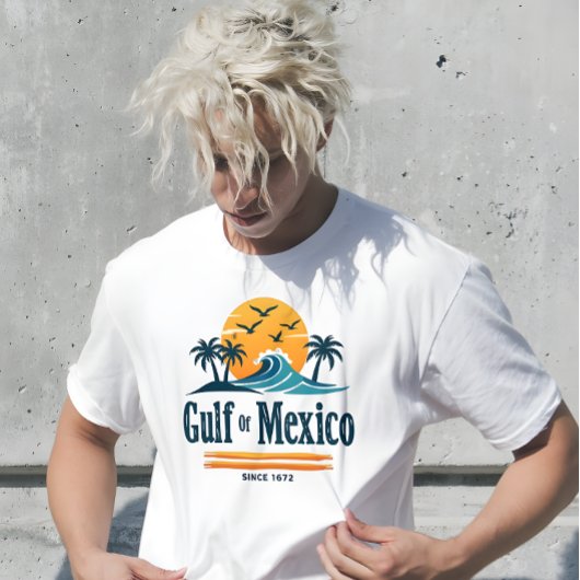 Golf van Mexico sinds 1672 Tropisch Wit T-shirt