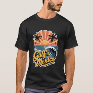 Golf van Mexico Vintage Retro Strandontwerp T-shirt