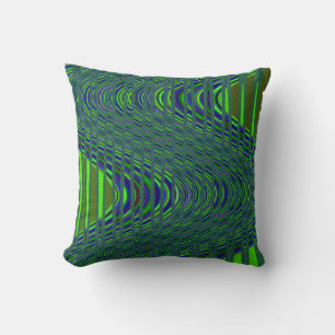 Golf van strepen, blauw-groen Sierkussen