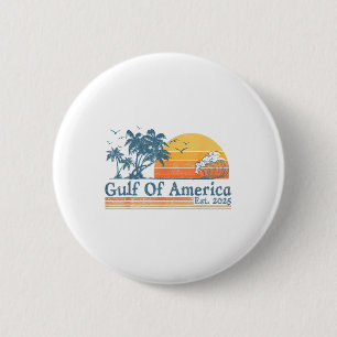 Golf van Verenigde Staten 2025 Retro Beach Ronde Button 5,7 Cm