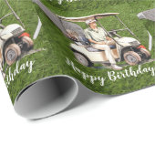 Golf verjaardag met golfkar cadeaupapier (Rol Hoek)