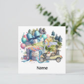 Golf Verjaardag met golfkar voor golfer Kaart (Staand voorkant)