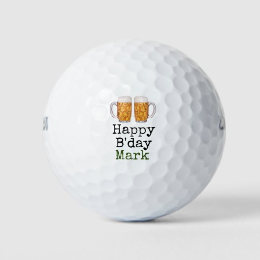 Golf Verjaardag naar golfer met bier Golfballen (Voorkant)