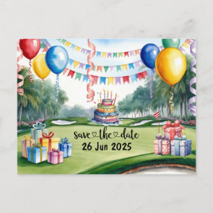 Golf Verjaardag Party decoratie op de baan Uitnodiging Briefkaart