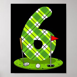 Golf Verjaardag Shirt Voor Kinderen 6e Verjaardag Poster