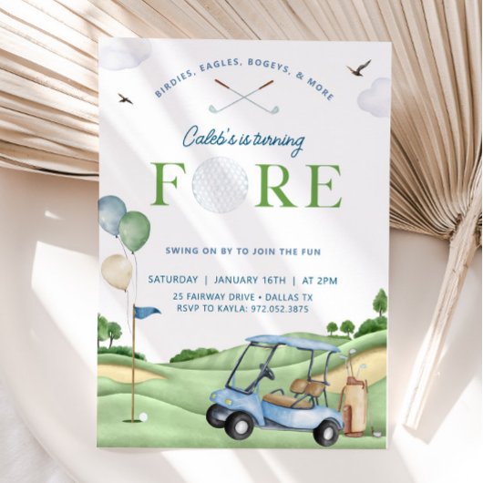Golf Verjaardag uitnodiging, 4e Golf Verjaardag Pa Kaart