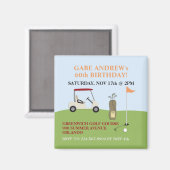 Golf Verjaardag Uitnodiging Magnet Magneet (Voorkant / Achterkant)